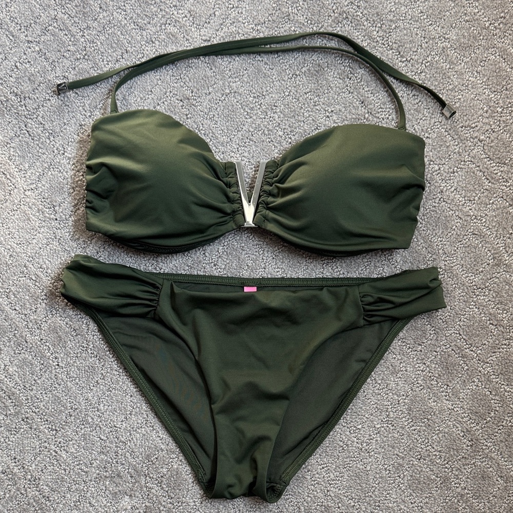 Victoria's Secret Dark Green Bandeau Bikini